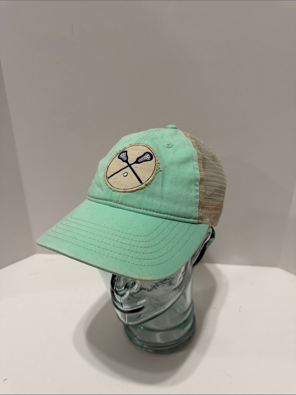 Comfort Colors Mint Green Trucker Cap with Lacrosse Patch